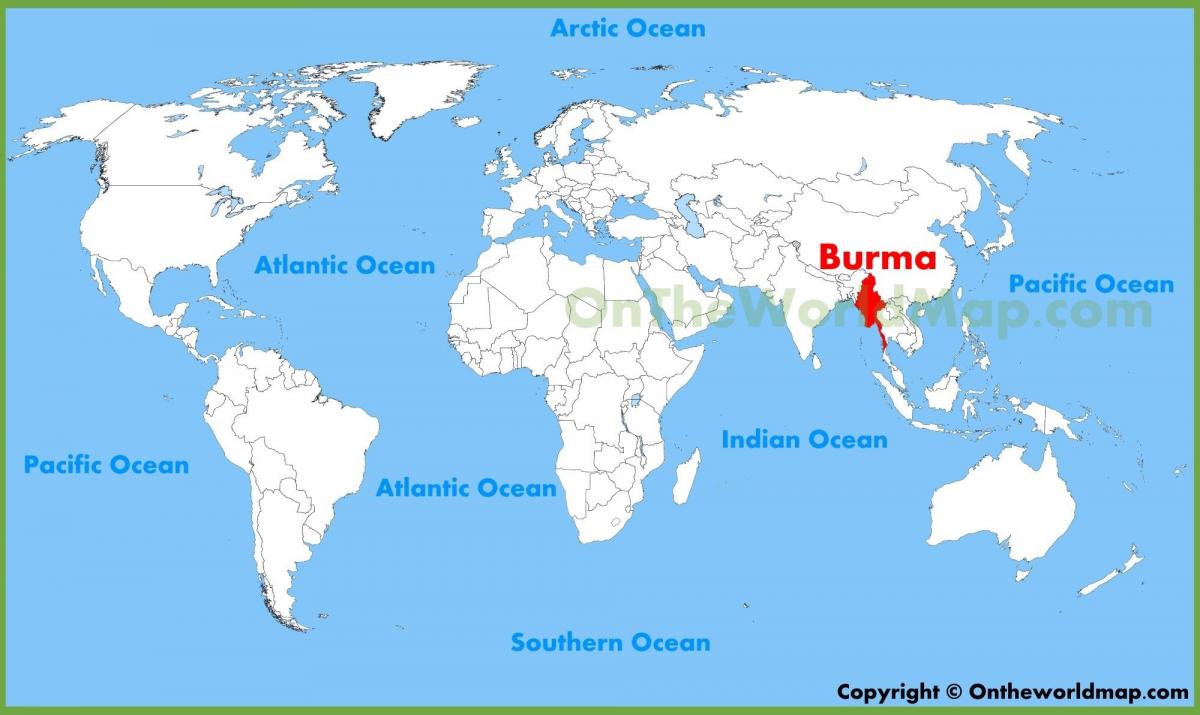 Birmania ubicación en el mapa