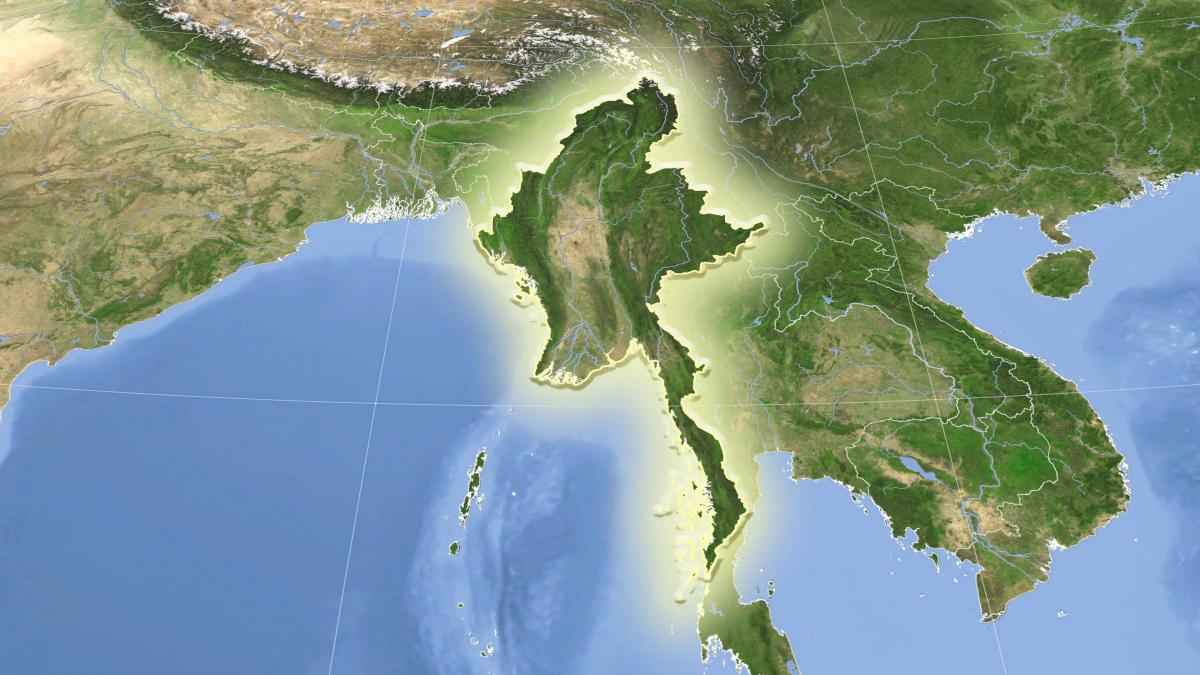 Myanmar mapa satelital en vivo