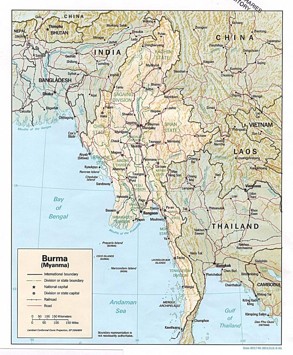 sin conexión Myanmar mapa