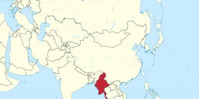Mapa del mundo de Myanmar Birmania