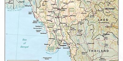 Sin conexión Myanmar mapa