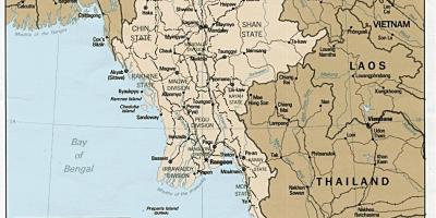 Rangún, Birmania mapa