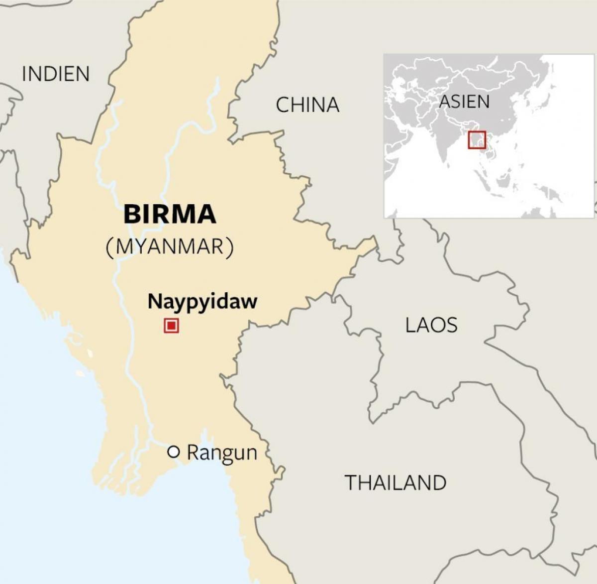 Birmania Ubicación En El Mapa Del Mundo 