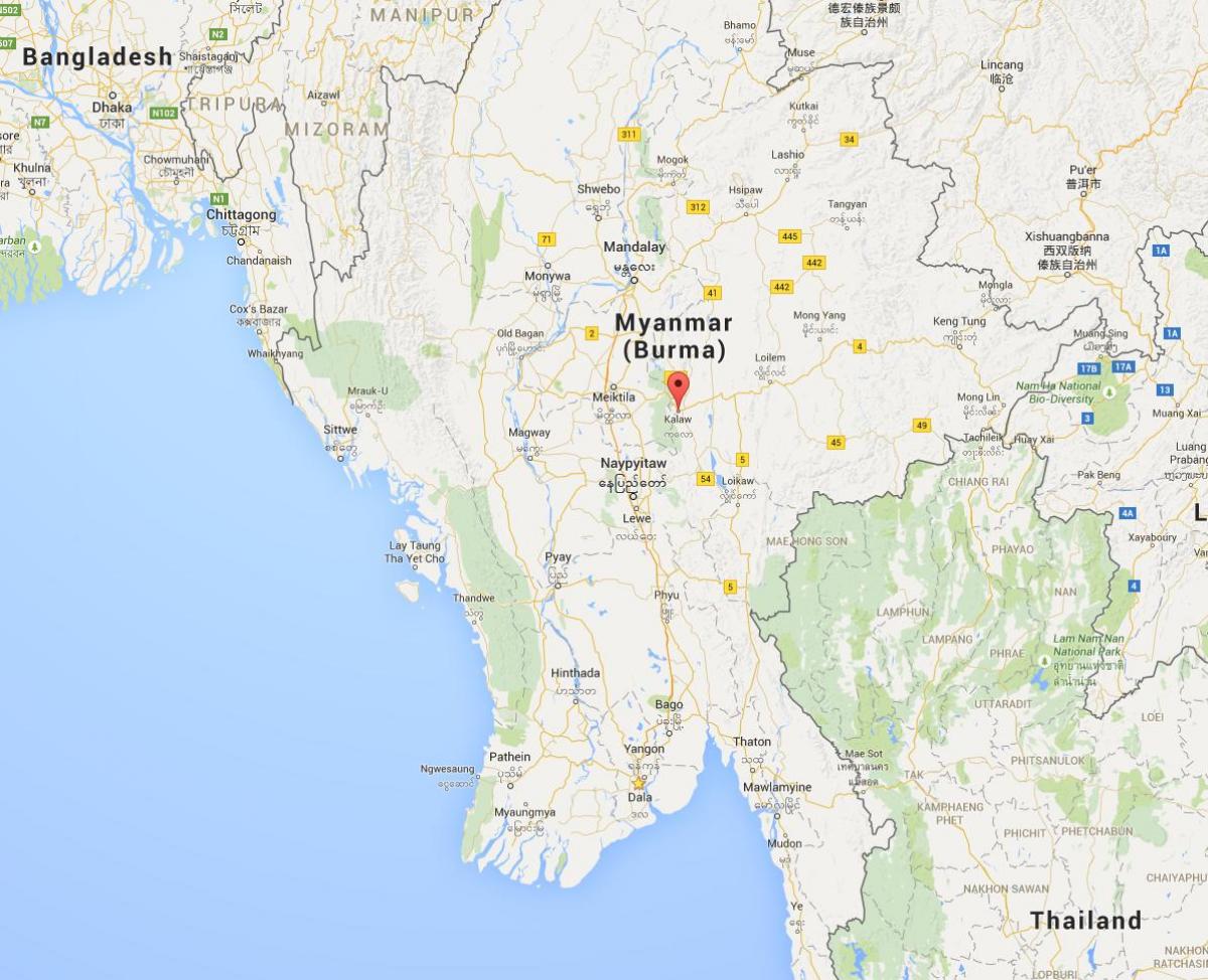 kalaw Myanmar mapa