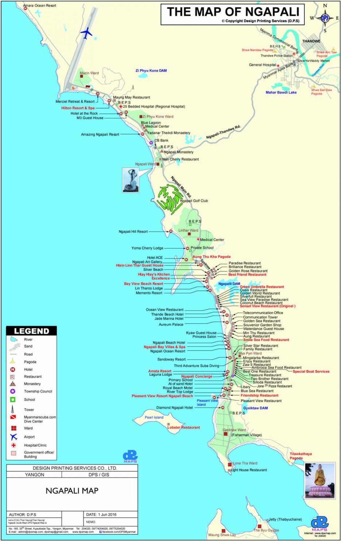 la playa de ngapali Myanmar mapa